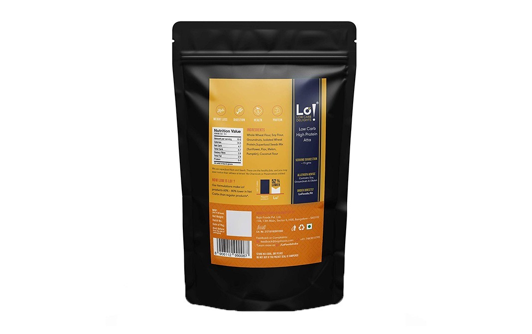 Lo! Low Carb Delights High Protein Atta    Pack  850 grams